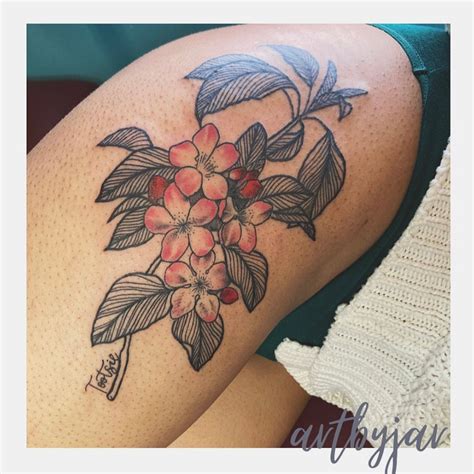 apple blossom tattoo|half apple and peach tattoo.